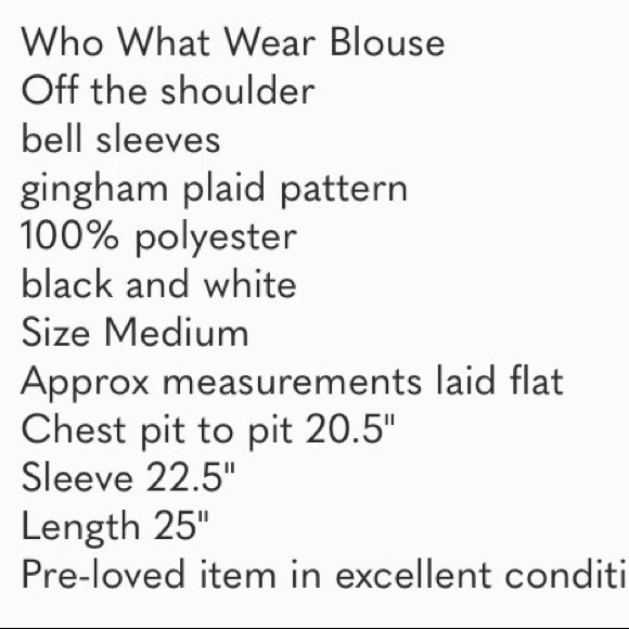 Who What Wear Gingham Off Shoulder Blouse Medium - Picture 4 of 7